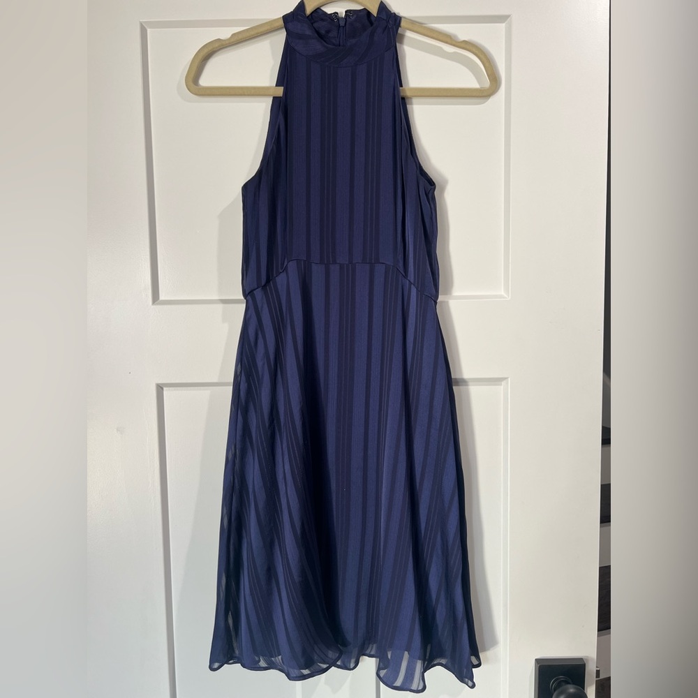 Banana Republic Navy Blue Vertical‎ Striped Navy Dress, elegant, size 0